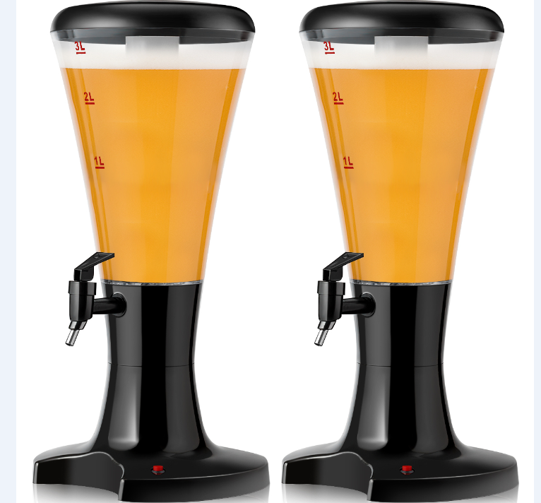 Set of 2 3L Draft Beer Tower Dispenser with LED Lights, Black Water Dispensers at Gallery Canada