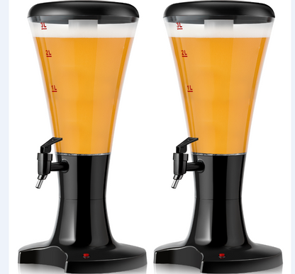 Set of 2 3L Draft Beer Tower Dispenser with LED Lights, Black Water Dispensers at Gallery Canada