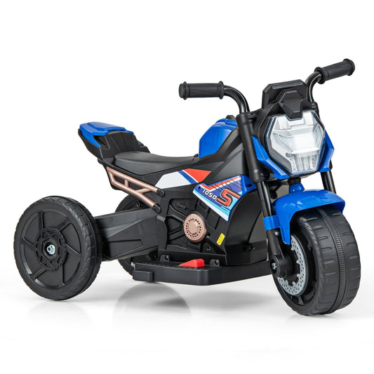 Kids Ride-on Motorcycle 6V Battery Powered Motorbike with Detachable Training Wheels, Blue - Gallery Canada