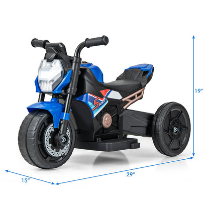 Kids Ride-on Motorcycle 6V Battery Powered Motorbike with Detachable Training Wheels, Blue