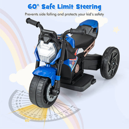 Kids Ride-on Motorcycle 6V Battery Powered Motorbike with Detachable Training Wheels, Blue
