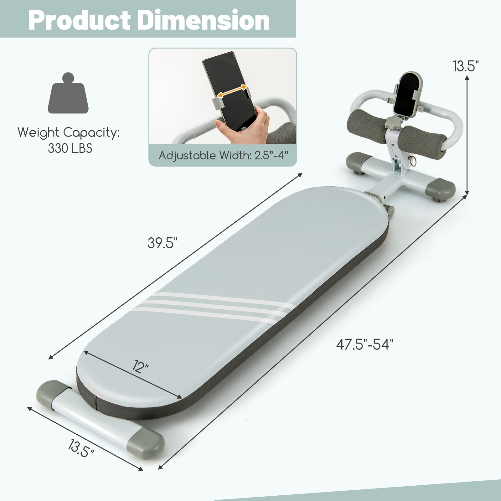 Multifunctional Sit Up Bench Workout Bench with 3 Gear Adjustable Angles and Adjustable Length, Blue Benches Racks & Bars at Gallery Canada
