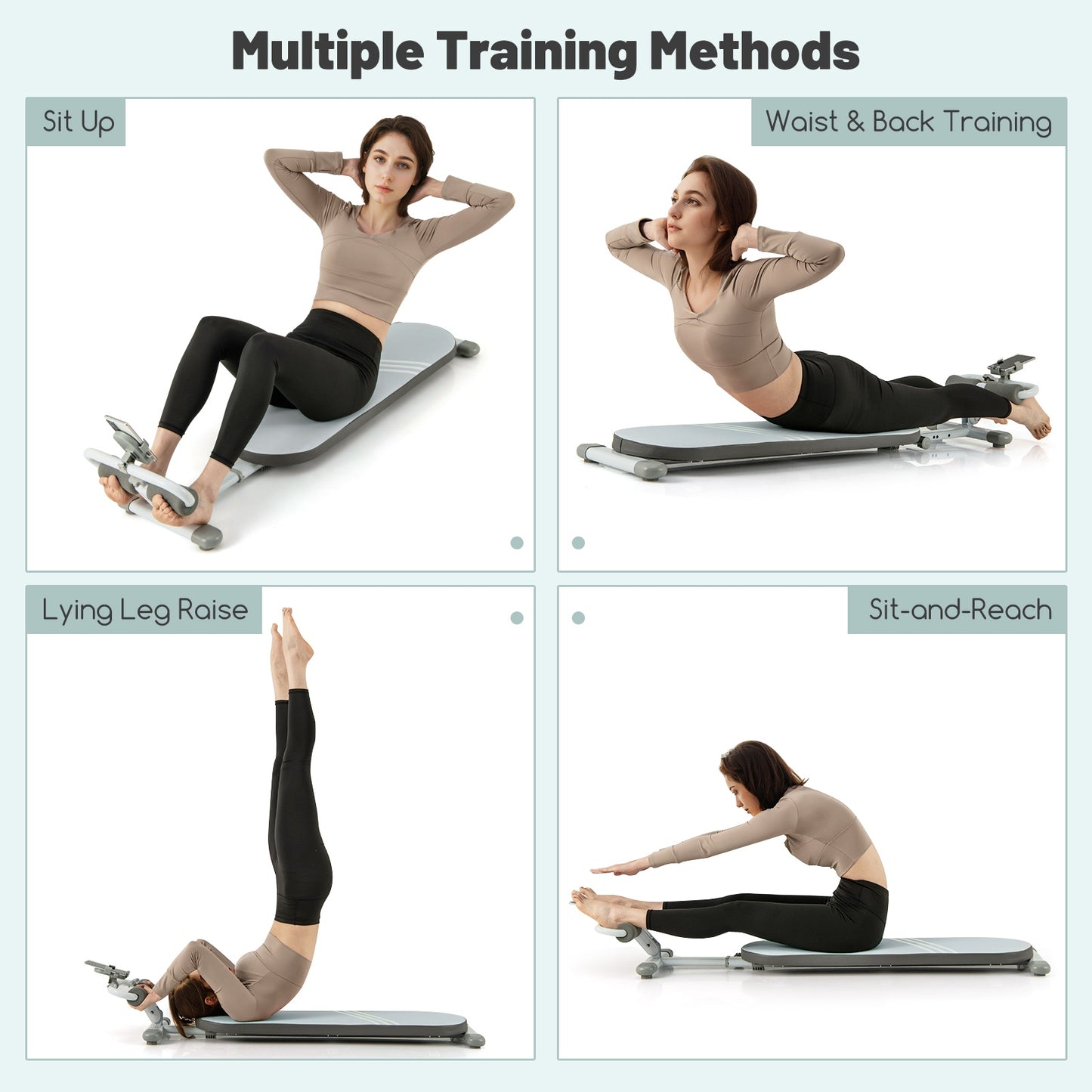 Multifunctional Sit Up Bench Workout Bench with 3 Gear Adjustable Angles and Adjustable Length, Blue Benches Racks & Bars at Gallery Canada