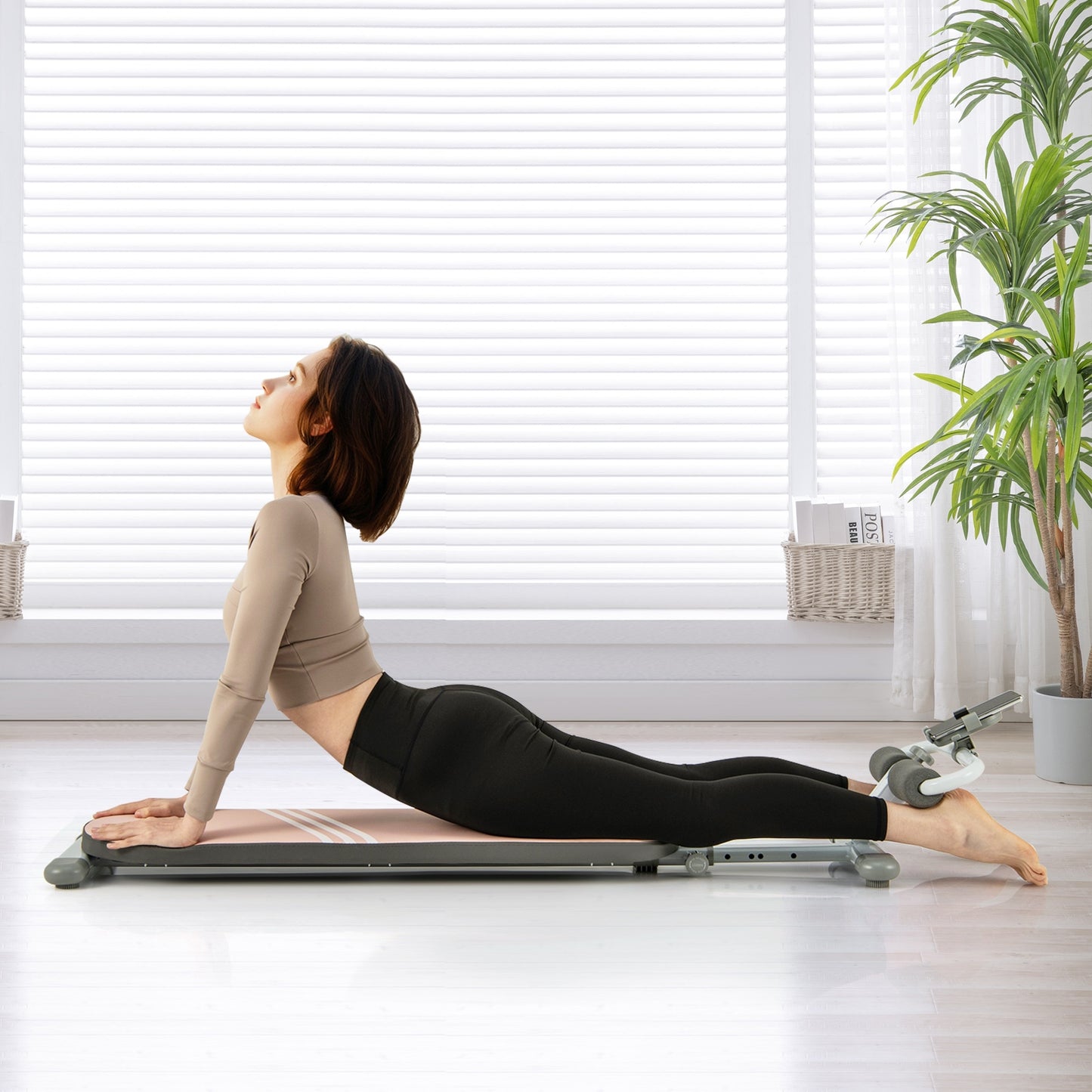 Multifunctional Sit Up Bench Workout Bench with 3 Gear Adjustable Angles and Adjustable Length, Pink Benches Racks & Bars at Gallery Canada