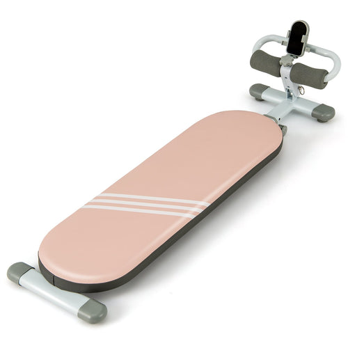 Multifunctional Sit Up Bench, 3 Gear Adjustable Angles, Adjustable Length, Pink