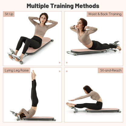 Multifunctional Sit Up Bench Workout Bench with 3 Gear Adjustable Angles and Adjustable Length, Pink Benches Racks & Bars at Gallery Canada