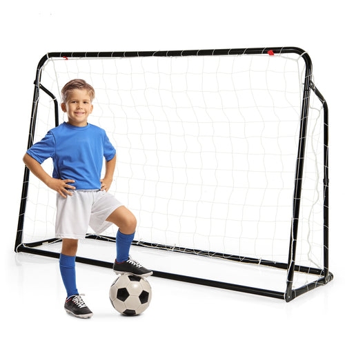 Kids Soccer Rebounder And Goal, Adjustable Height, Black