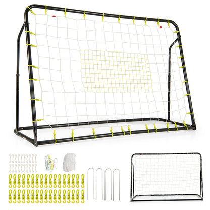2-in-1 Kids Soccer Rebounder and Soccer Goal with Adjustable Height, Black Sport Equipments at Gallery Canada