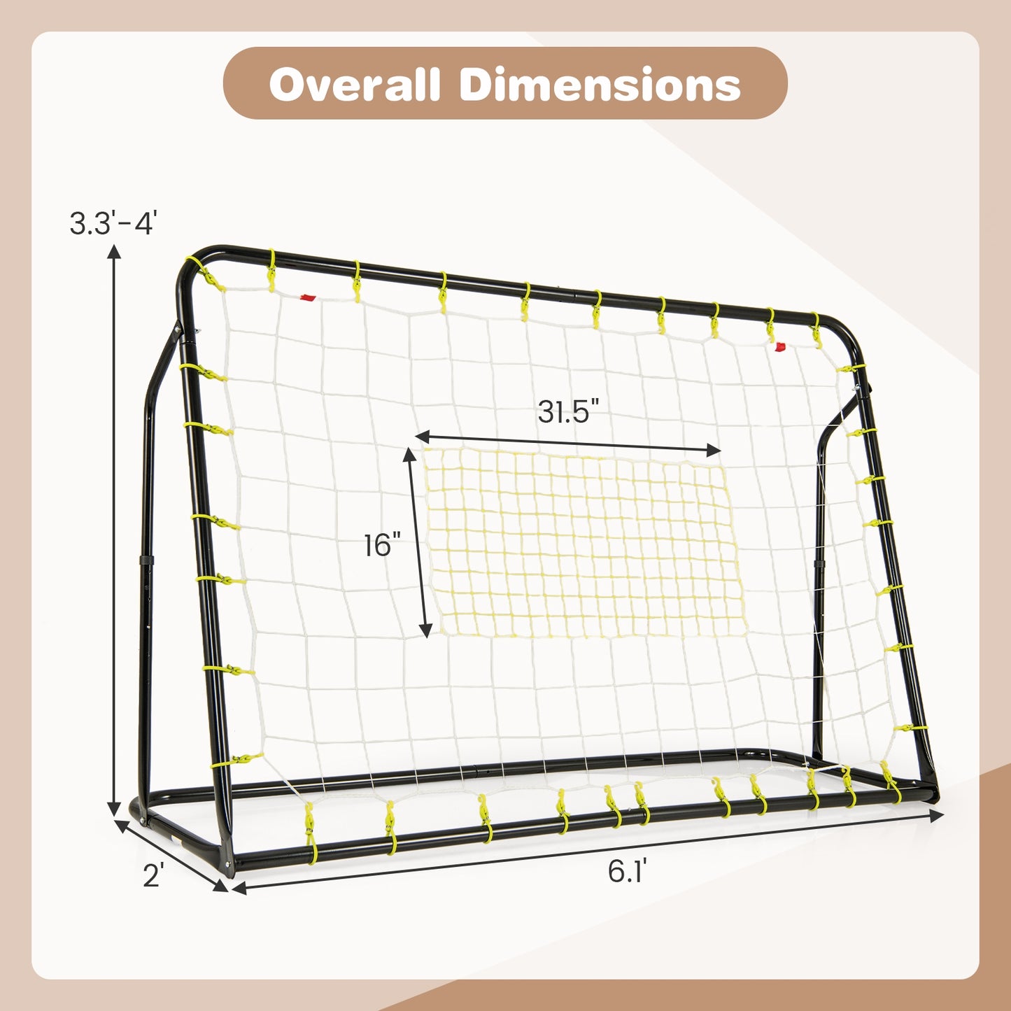 2-in-1 Kids Soccer Rebounder and Soccer Goal with Adjustable Height, Black Sport Equipments at Gallery Canada