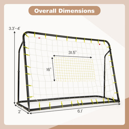 2-in-1 Kids Soccer Rebounder and Soccer Goal with Adjustable Height, Black Sport Equipments at Gallery Canada