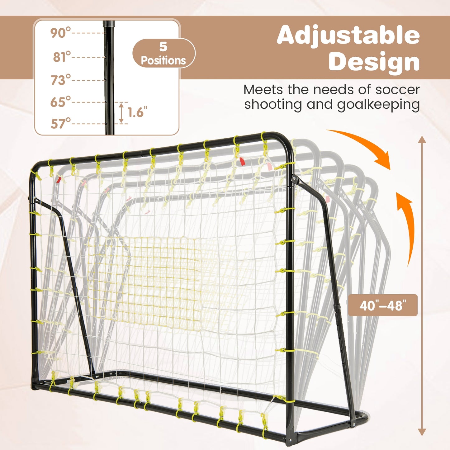 2-in-1 Kids Soccer Rebounder and Soccer Goal with Adjustable Height, Black Sport Equipments at Gallery Canada