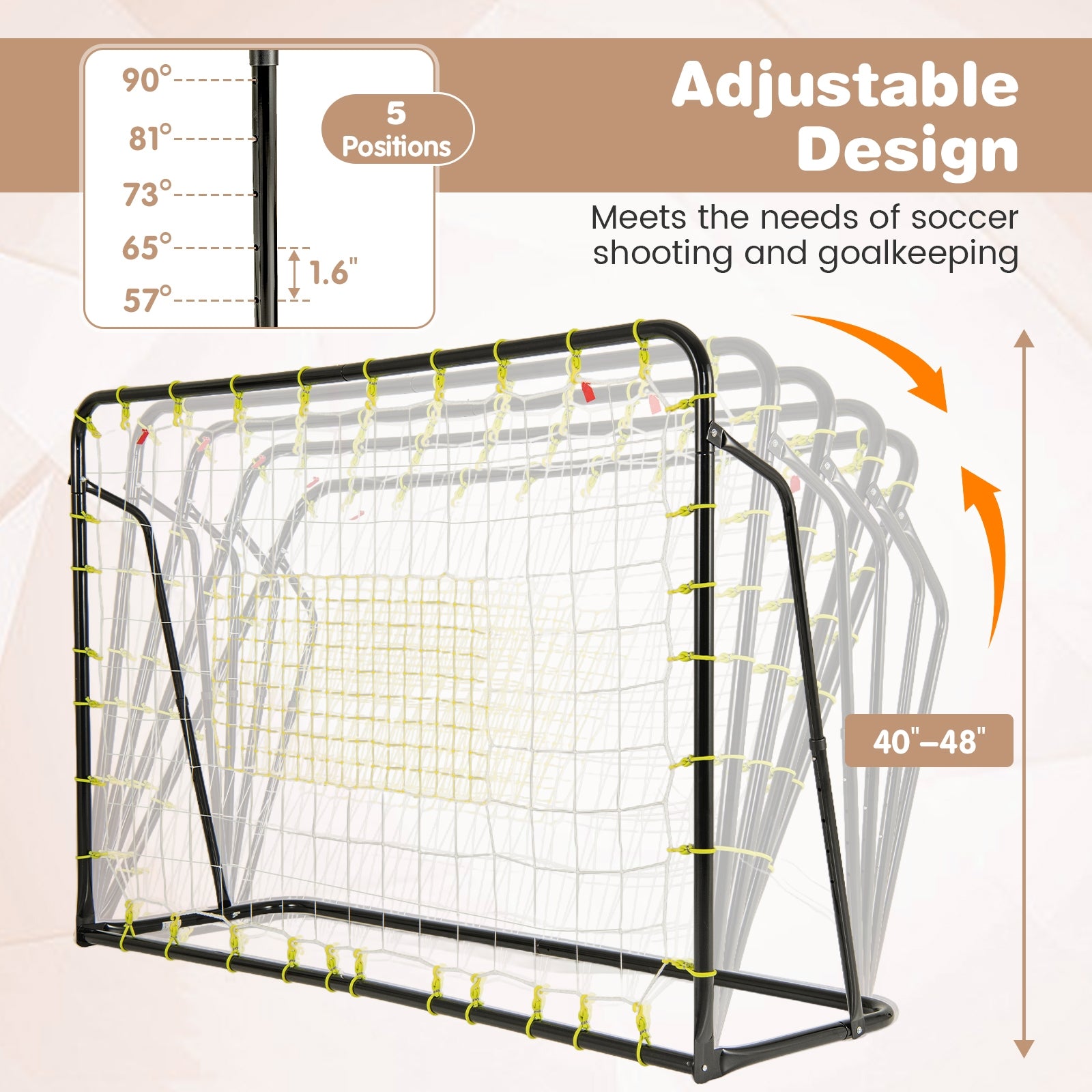 2-in-1 Kids Soccer Rebounder and Soccer Goal with Adjustable Height, Black Sport Equipments at Gallery Canada