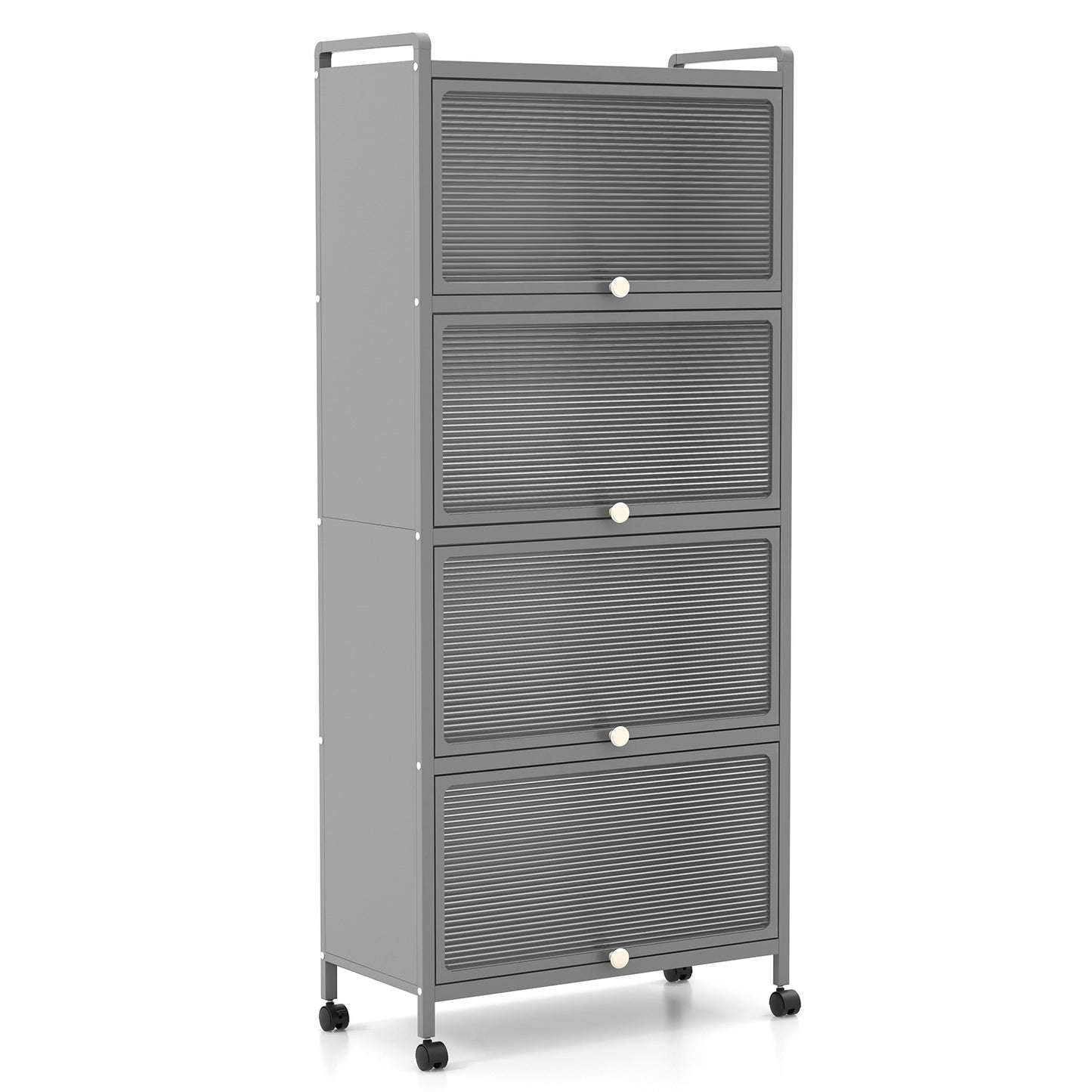 5-Tier Kitchen Baker's Rack with Flip-up PC Doors, Gray Baker's Racks at Gallery Canada