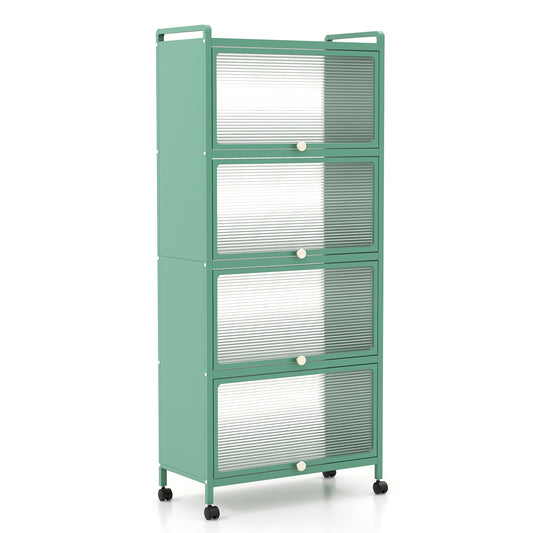 5-Tier Kitchen Baker's Rack with Flip-up PC Doors, Green Baker's Racks Green at Gallery Canada