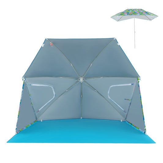 UPF50+ Sun Protection Beach Umbrella Tent, With Carrying Bag, Blue Tents Blue at Gallery Canada