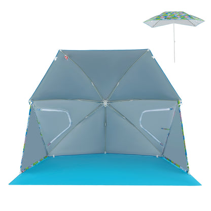 Tente de plage avec protection solaire UPF50+, avec sac de transport, bleue