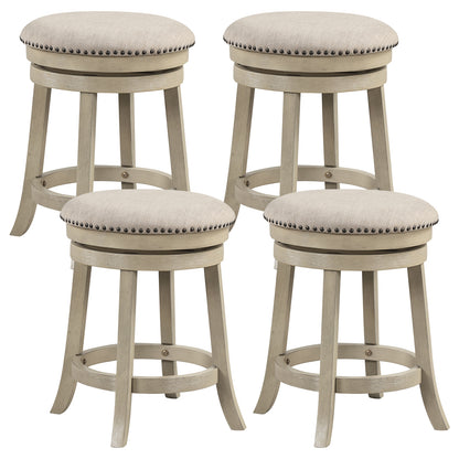 24/26 Inches Swivel Bar Stools Set of 2 wth Wooden Frame-24 inches, Beige Bar Stools at Gallery Canada