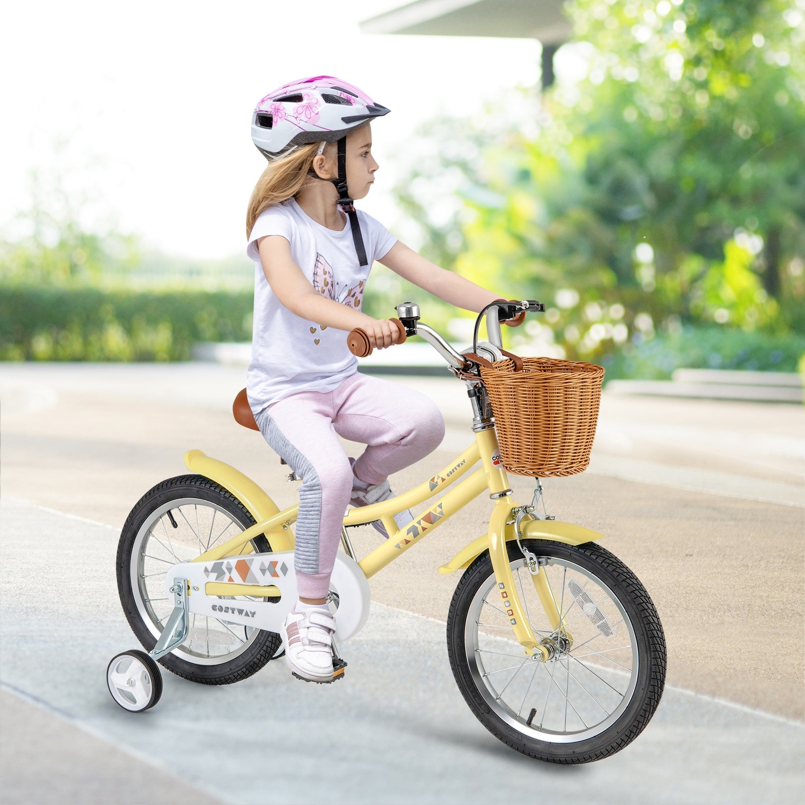 16 Inch Kids Bike Adjustable Bicycle with Reflectors and Bell for Children 4-7 Years Old-16 inches, Yellow Kids Bike at Gallery Canada