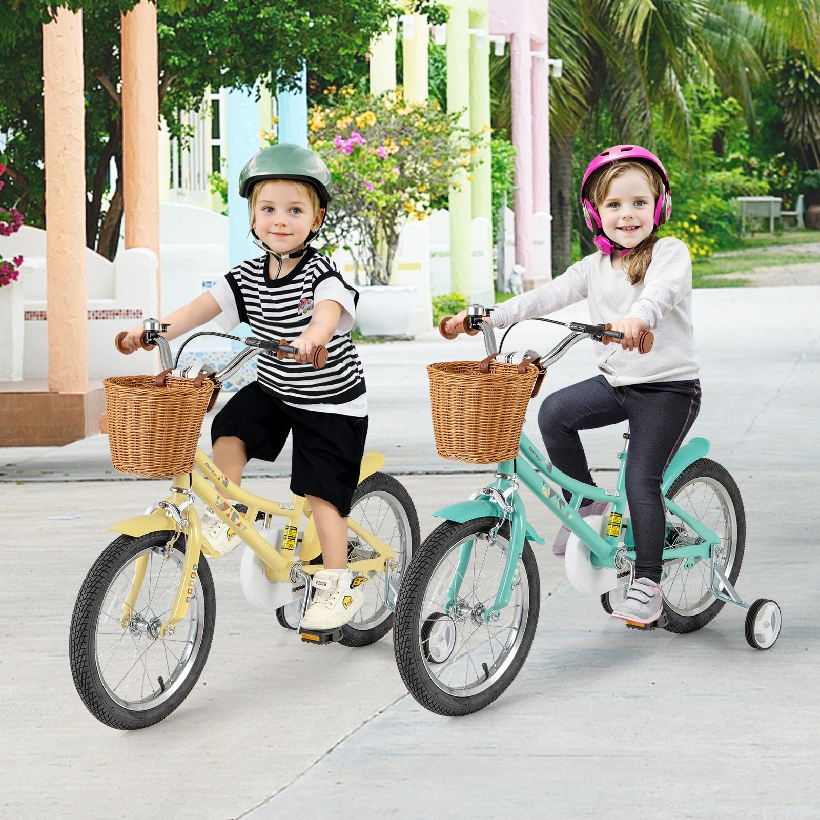 16 Inch Kids Bike Adjustable Bicycle with Reflectors and Bell for Children 4-7 Years Old-16 inches, Yellow Kids Bike at Gallery Canada