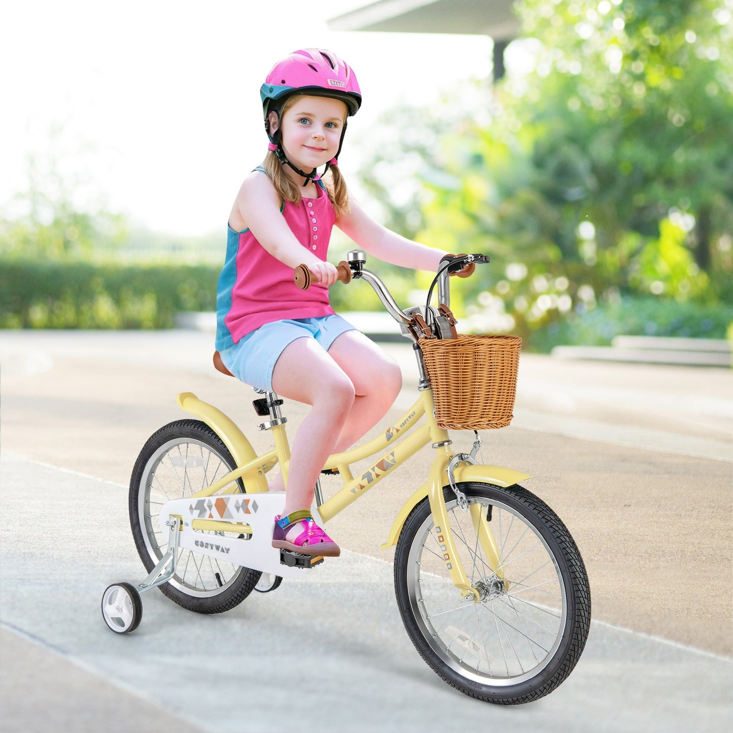 18 Inch Kids Bike Adjustable Bicycle with Reflectors and Bell for Children 4-8 Years Old-18 inches, Yellow Kids Bike at Gallery Canada