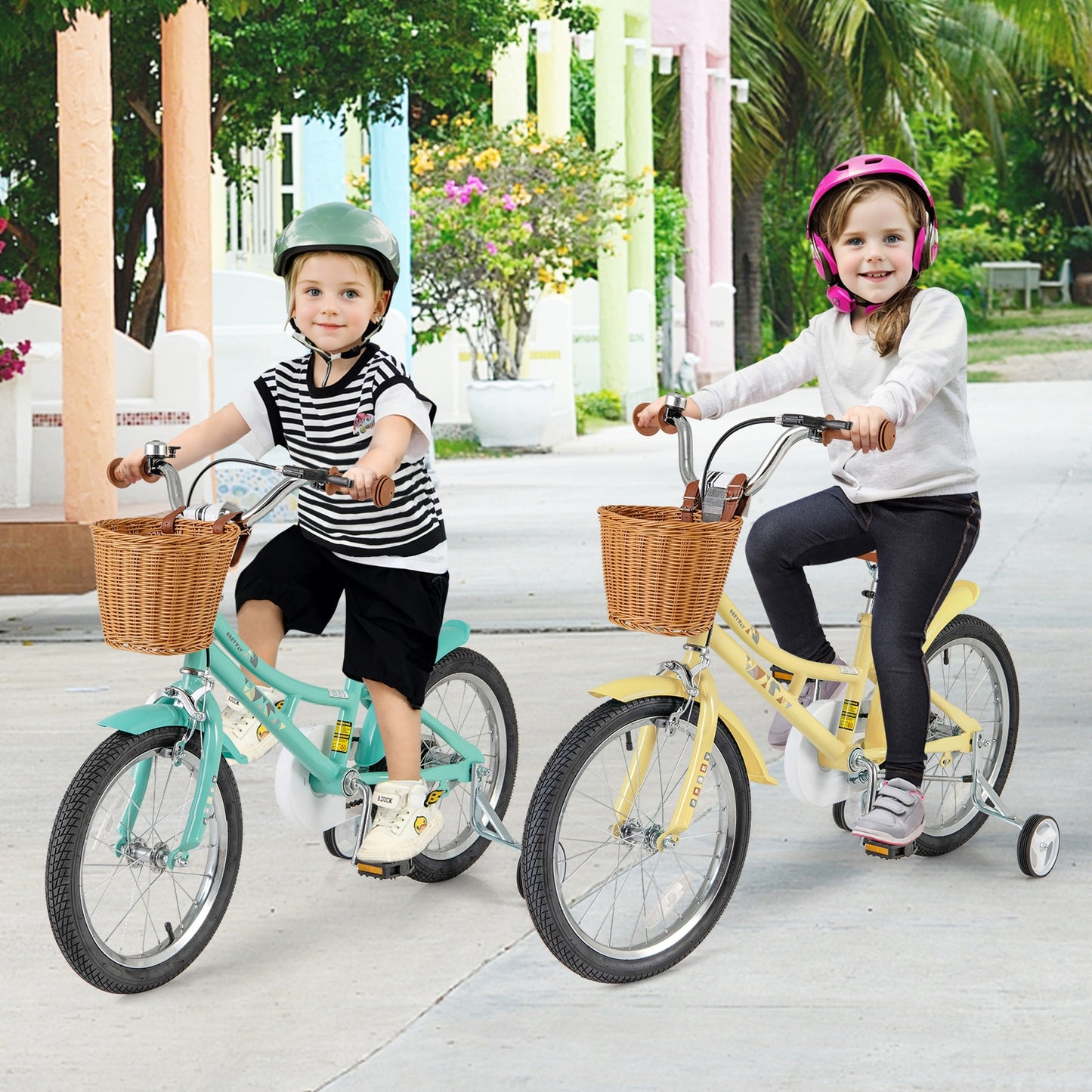 18 Inch Kids Bike Adjustable Bicycle with Reflectors and Bell for Children 4-8 Years Old-18 inches, Yellow Kids Bike at Gallery Canada