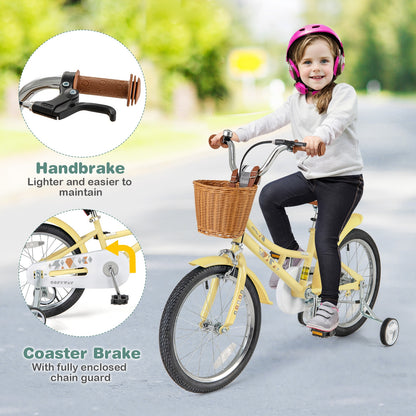 18 Inch Kids Bike Adjustable Bicycle with Reflectors and Bell for Children 4-8 Years Old-18 inches, Yellow Kids Bike at Gallery Canada