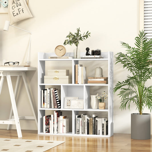 7 Cubes Open-back Bookshelf with Anti-Toppling Devices, White Bookcases White at Gallery Canada