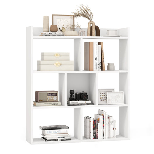 7 Cubes Open-Back Bookshelf, Anti-Toppling Devices, White