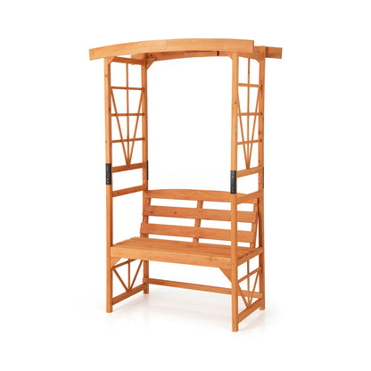 Arbor de patio de 6,2 pieds de haut avec pergola et banc, jaune