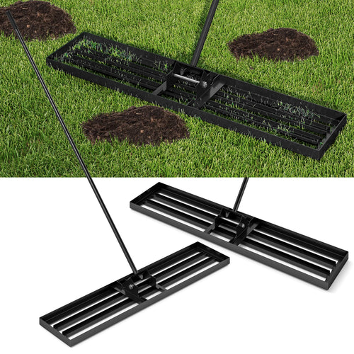 Lawn Leveling Rake 46 x 10 Inch Heavy Duty Lawn Level Tool for Soil, Black