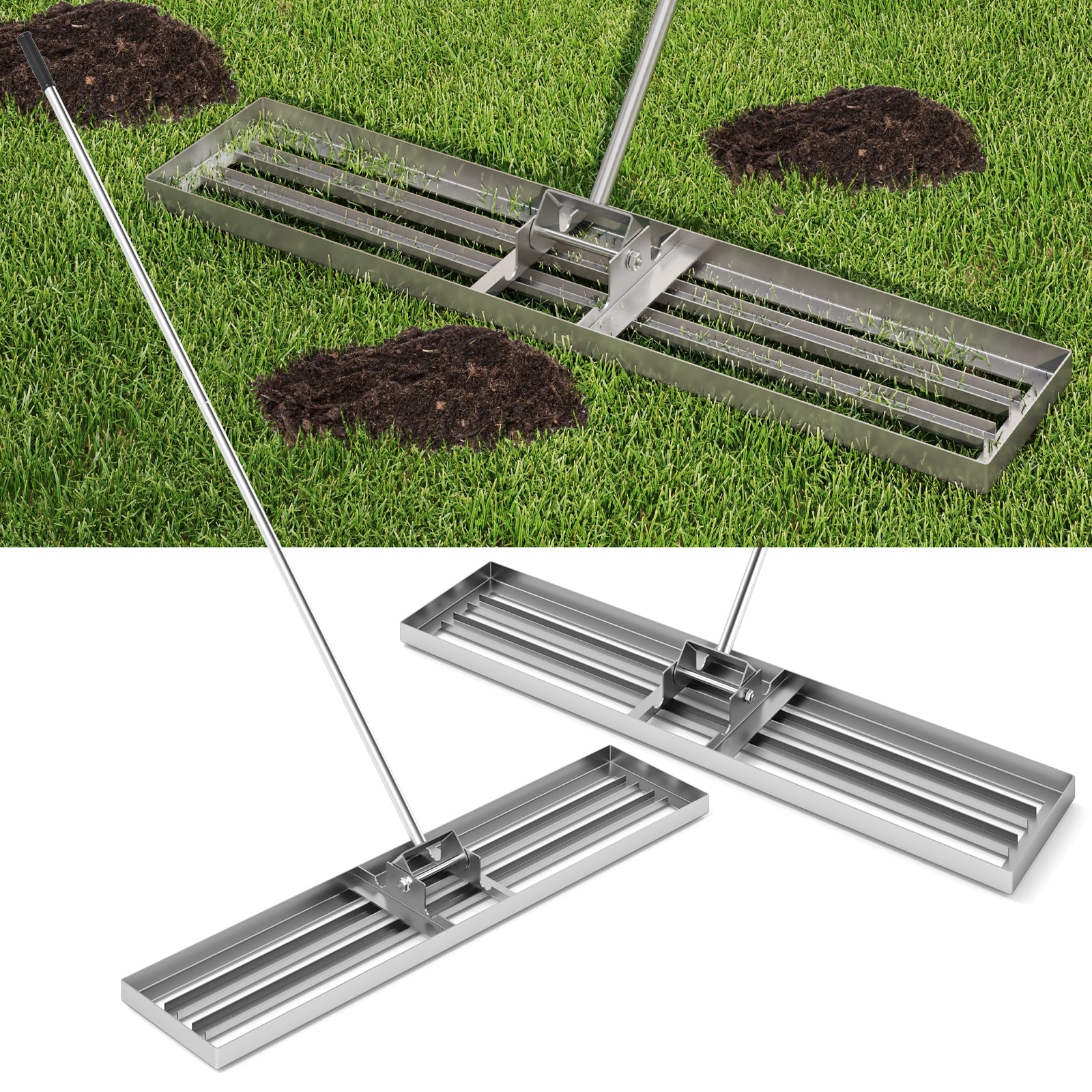 Lawn Leveling Rake, 46 x 10 Inch, Heavy Duty, Silver Lawn Care Tools at Gallery Canada