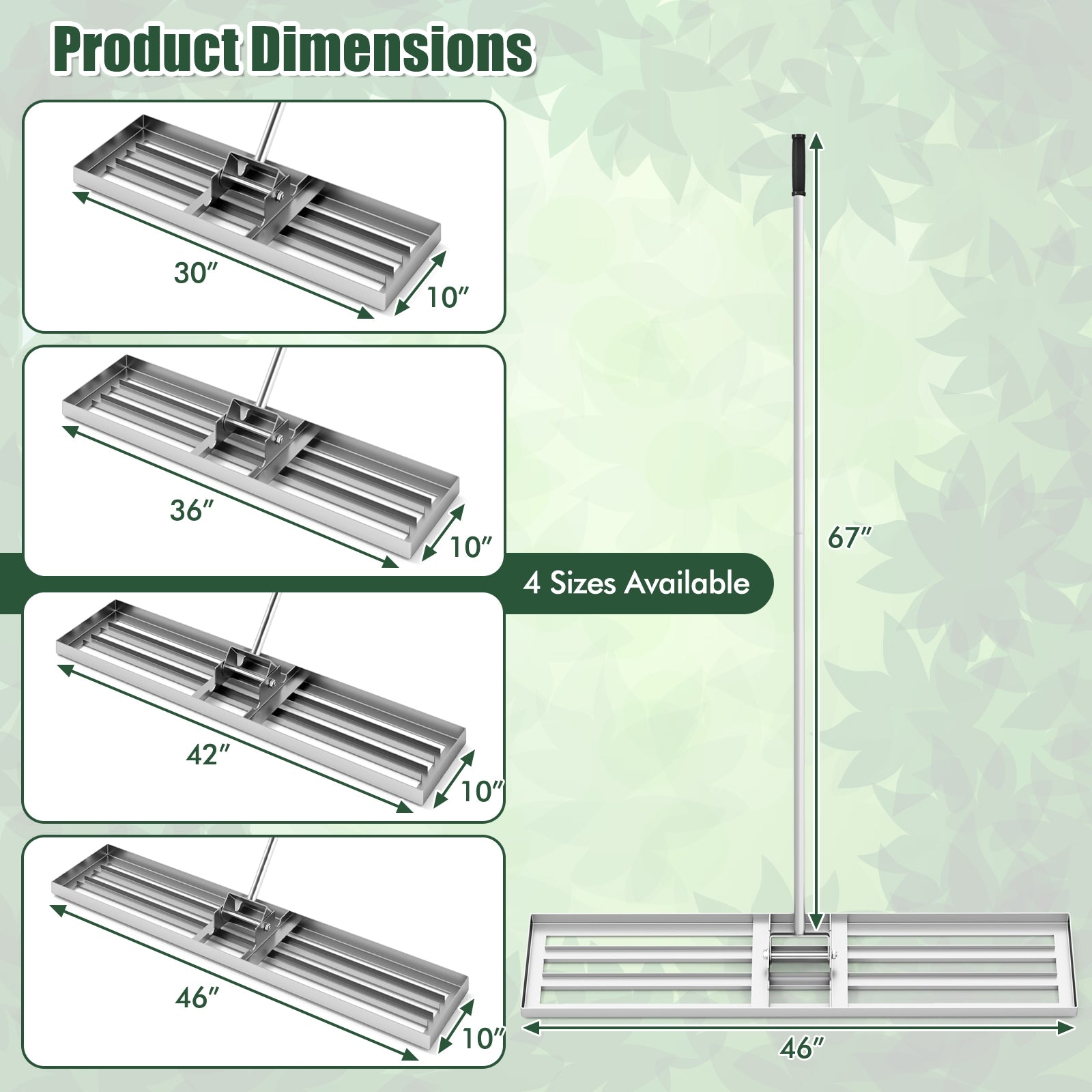Lawn Leveling Rake 46 x 10 Inch Heavy Duty Lawn Level Tool for Soil, Silver Lawn Care Tools at Gallery Canada