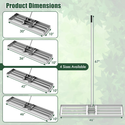 Lawn Leveling Rake 46 x 10 Inch Heavy Duty Lawn Level Tool for Soil, Silver Lawn Care Tools at Gallery Canada