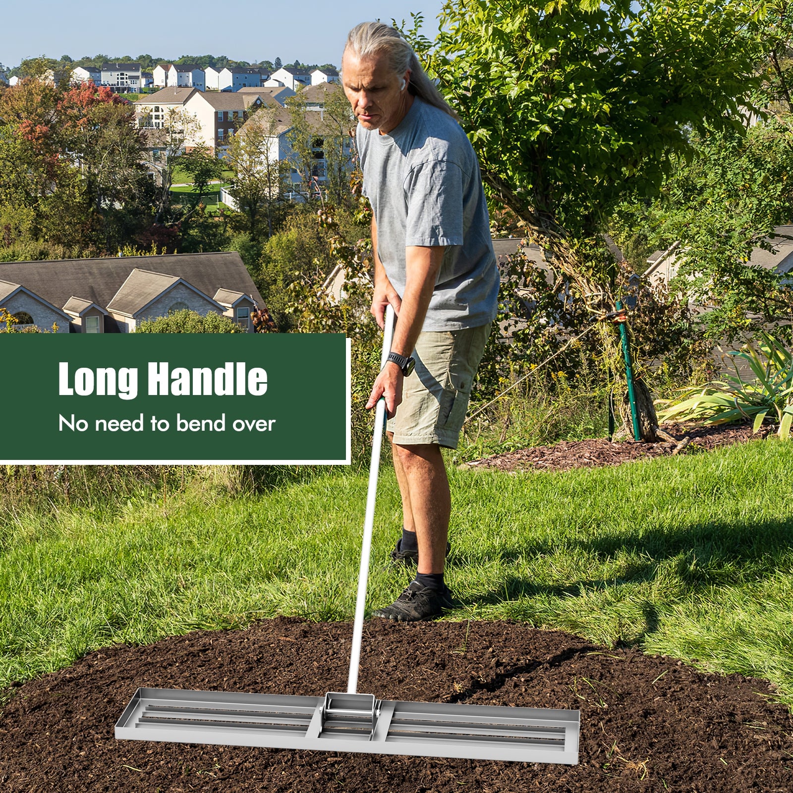 Lawn Leveling Rake 46 x 10 Inch Heavy Duty Lawn Level Tool for Soil, Silver Lawn Care Tools at Gallery Canada