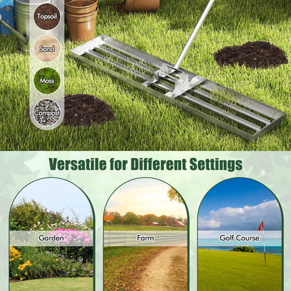 Lawn Leveling Rake 46 x 10 Inch Heavy Duty Lawn Level Tool for Soil, Silver Lawn Care Tools at Gallery Canada