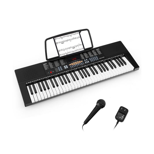 61-Key Electronic Keyboard Piano with 3 Teaching Modes LED Display and Dual Keyboard, Black Pianos & Keyboards Black at Gallery Canada