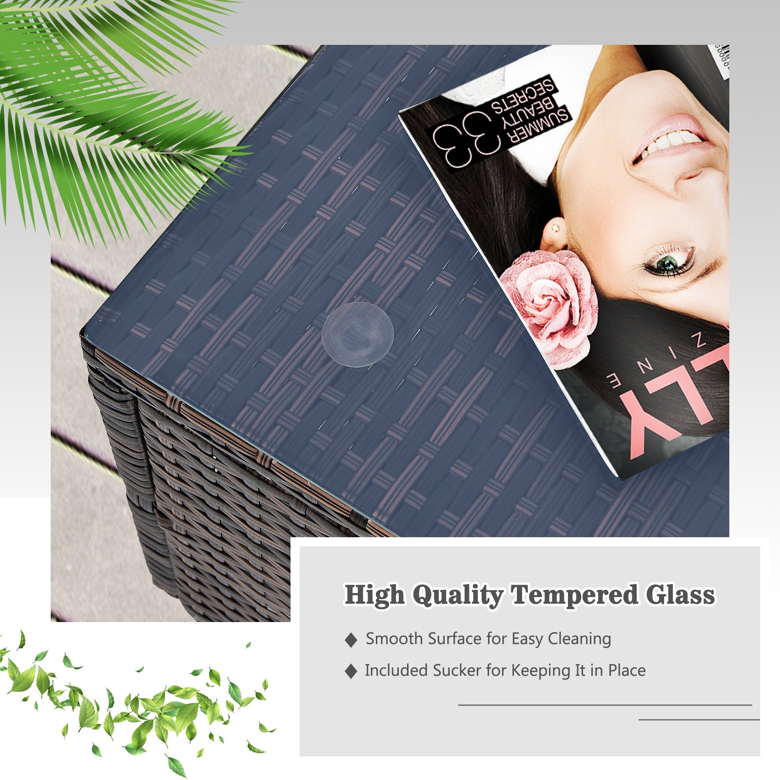 6 Pieces Patio Rattan Furniture Set with Cushions, Brown Outdoor Sectionals at Gallery Canada