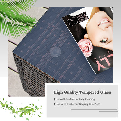 6 Pieces Patio Rattan Furniture Set with Cushions, Brown Outdoor Sectionals at Gallery Canada