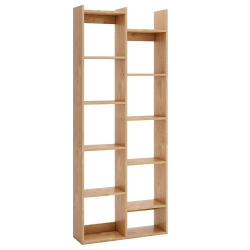 11-Tier Modern Book Organizer Bookcase with Anti-Tipping Kits, Natural