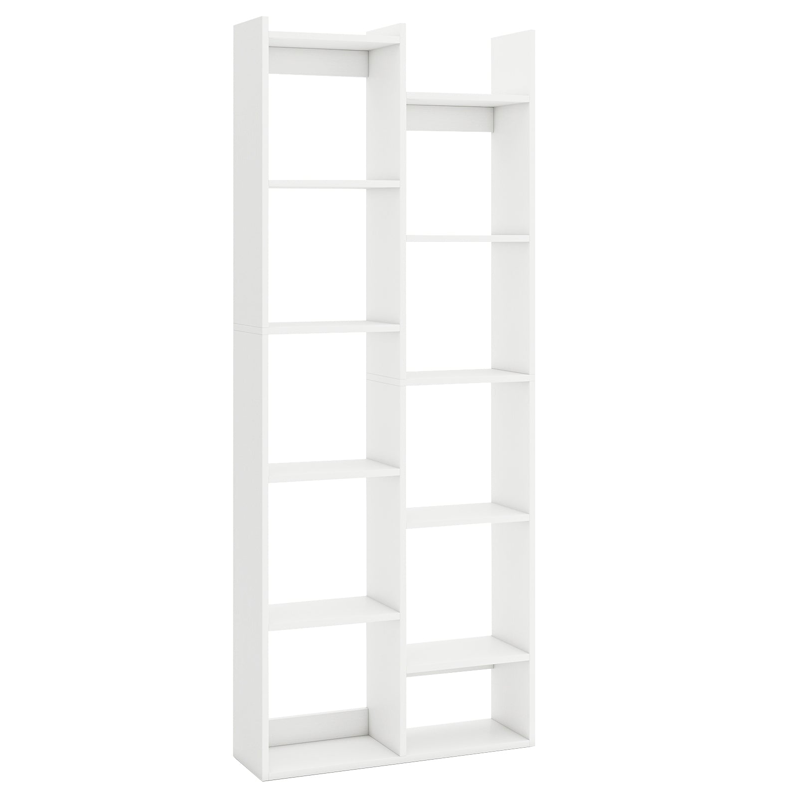 11-Tier Modern Book Organizer Bookcase with Anti-Tipping Kits, White Bookcases at Gallery Canada