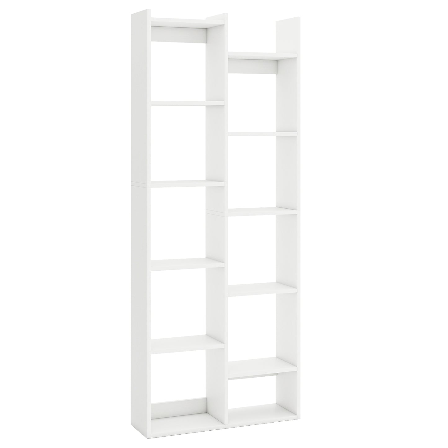 11-Tier Modern Book Organizer Bookcase with Anti-Tipping Kits, White Bookcases at Gallery Canada