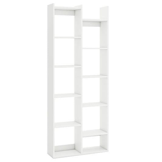 11-Tier Book Organizer Bookcase, White Bookcases White at Gallery Canada