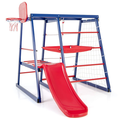 Jouets d'escalade métalliques 7 en 1 pour tout-petits, 3 à 7 ans, Bleu
