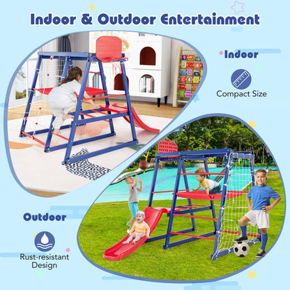 7-In-1 Metal Toddler Climbing Toys for 3-7 Years Old, Blue Climbers & Slides at Gallery Canada