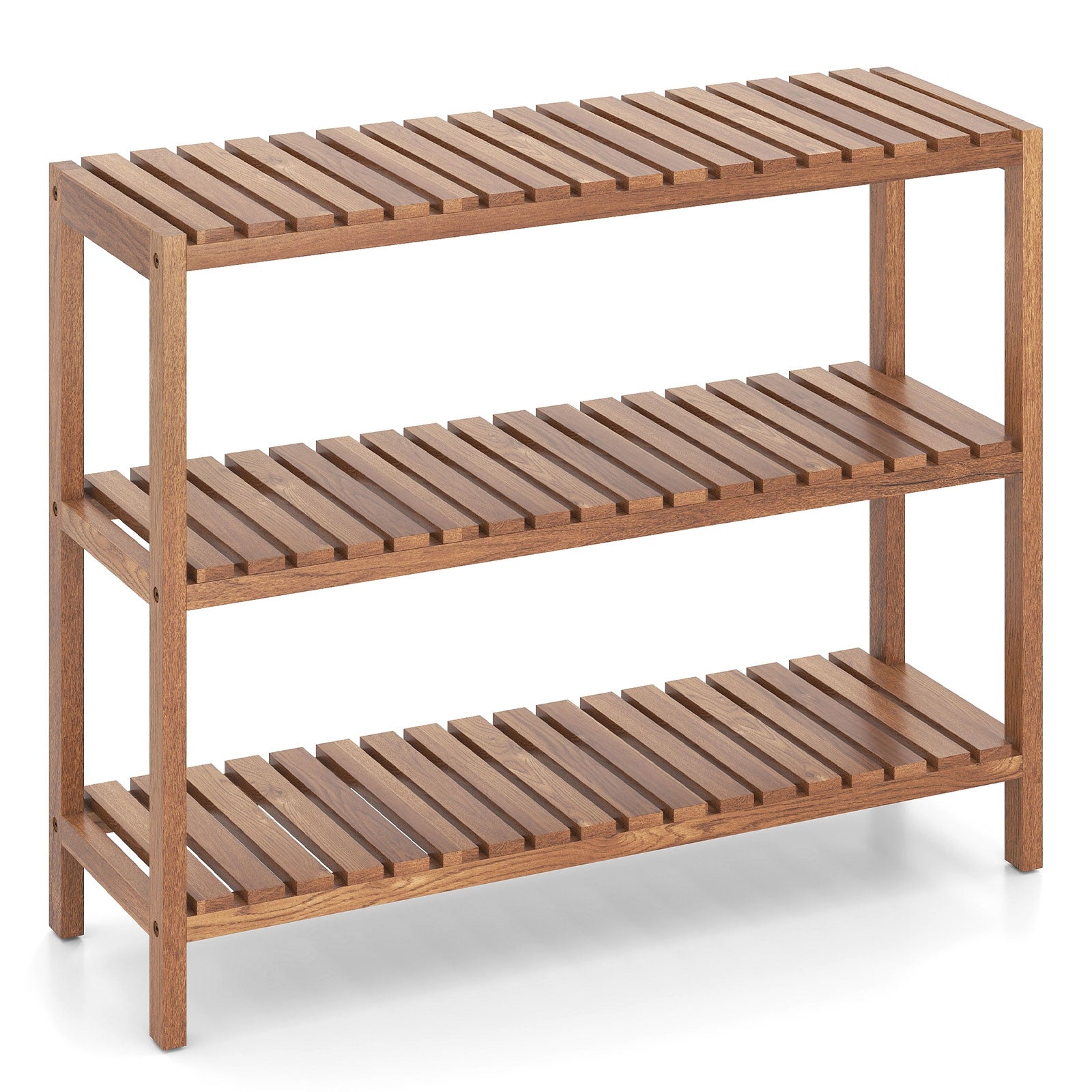 3-Tier Teak Wood Side Table, Natural Plant Stands Natural at Gallery Canada
