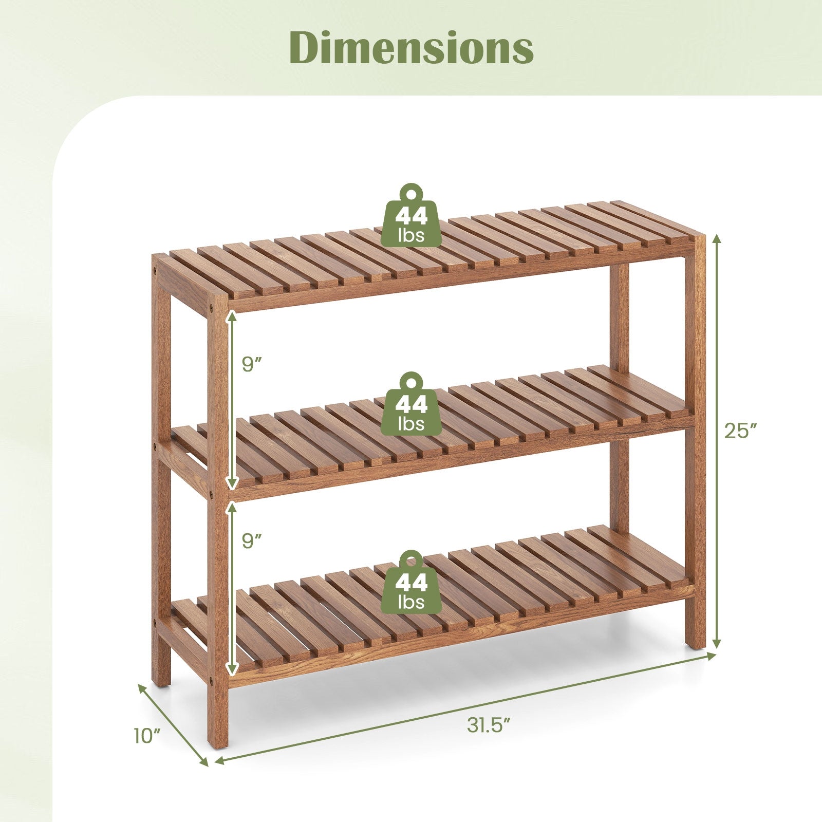 3-Tier Teak Wood Side Table, Natural Plant Stands at Gallery Canada