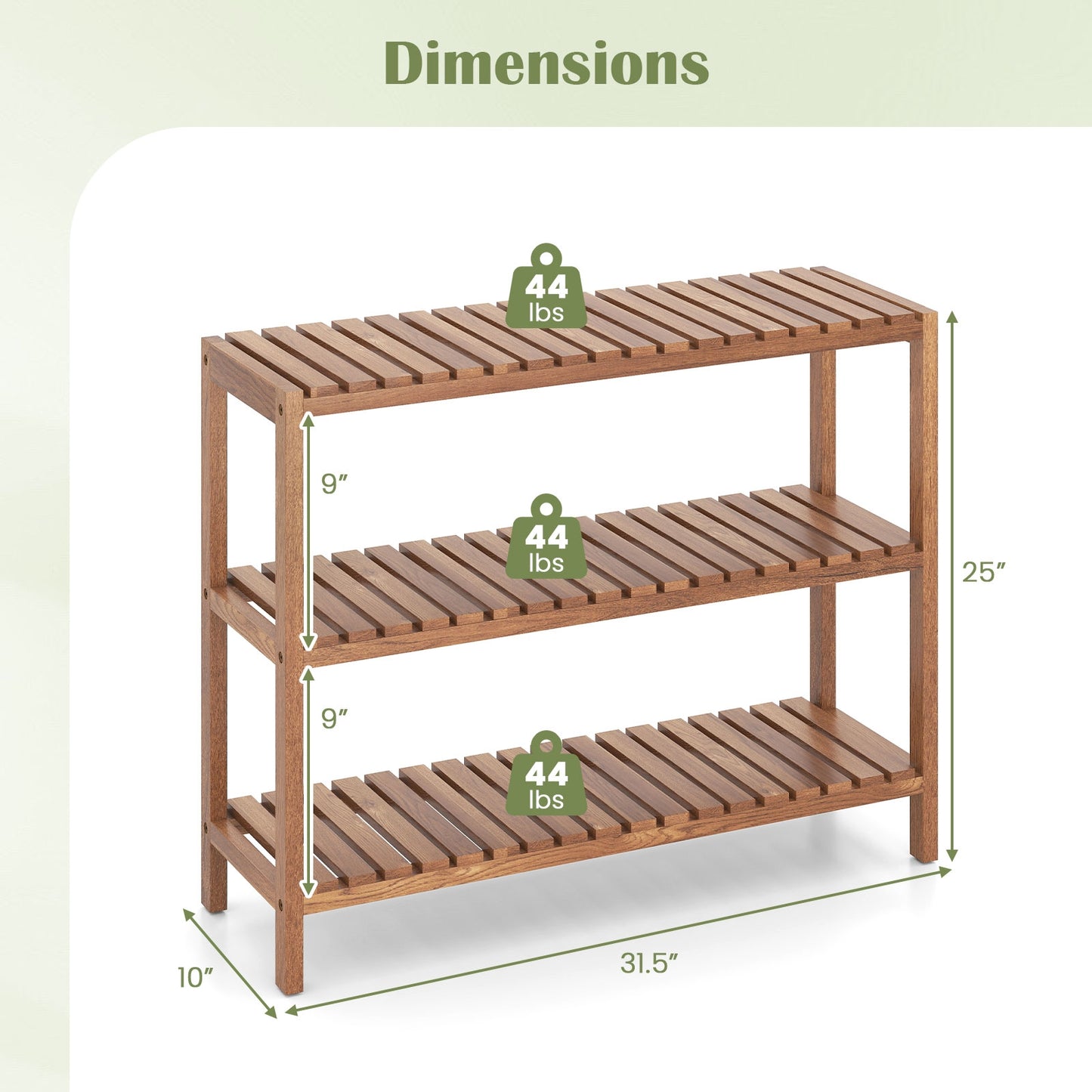 3-Tier Teak Wood Side Table, Natural Plant Stands at Gallery Canada