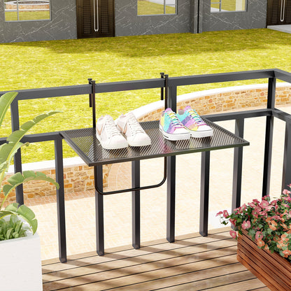 Outdoor Folding Hanging Table with Metal Frame, Black Patio Tables at Gallery Canada