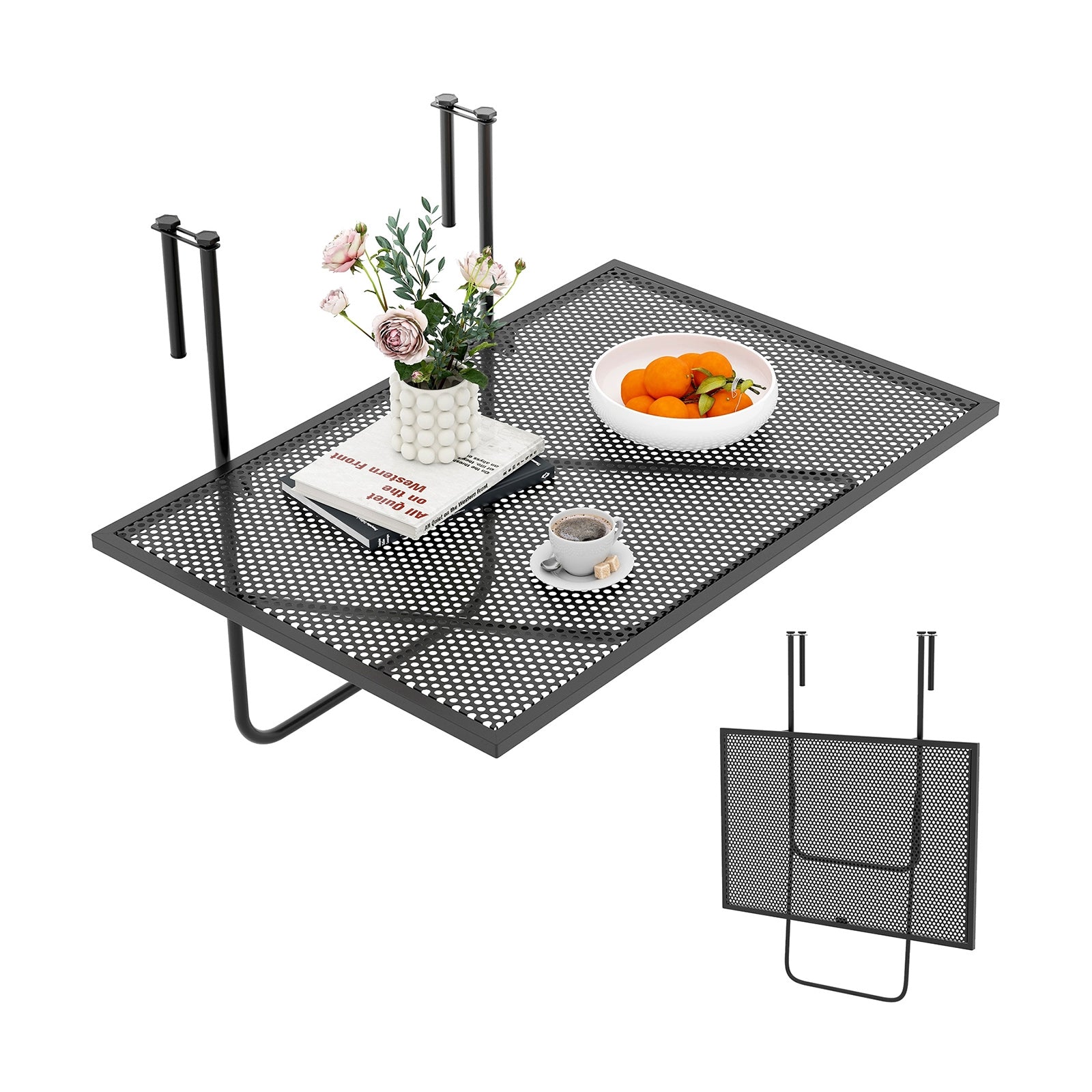 Outdoor Folding Hanging Table, Metal Frame, Black Patio Tables at Gallery Canada