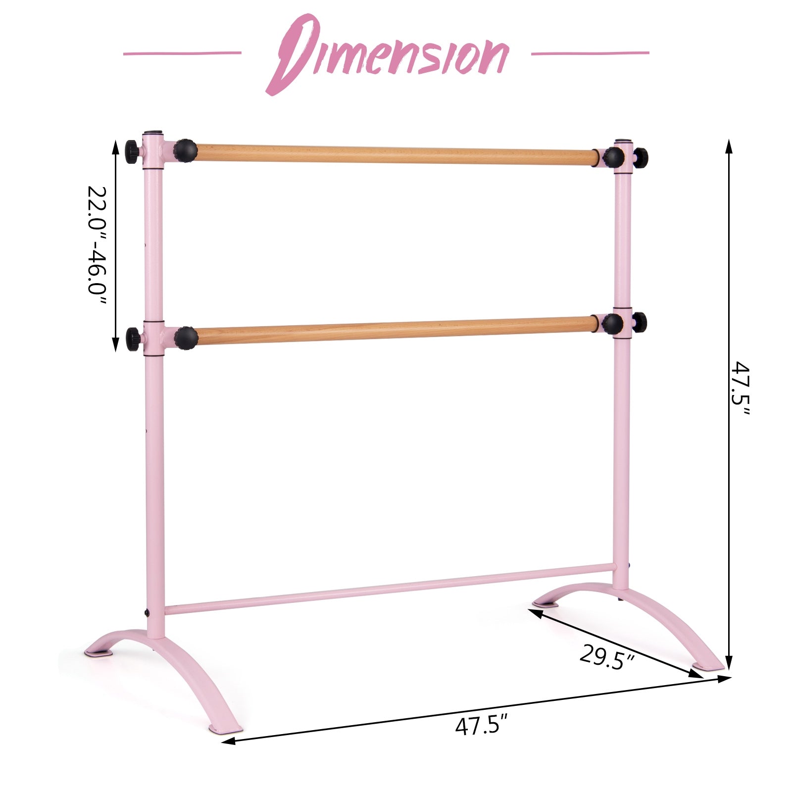 4 Foot Portable Freestanding Double Ballet Barre, Pink Toy Sports at Gallery Canada